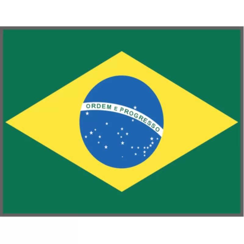 Emborrachado Bandeira do Brasil Colorida