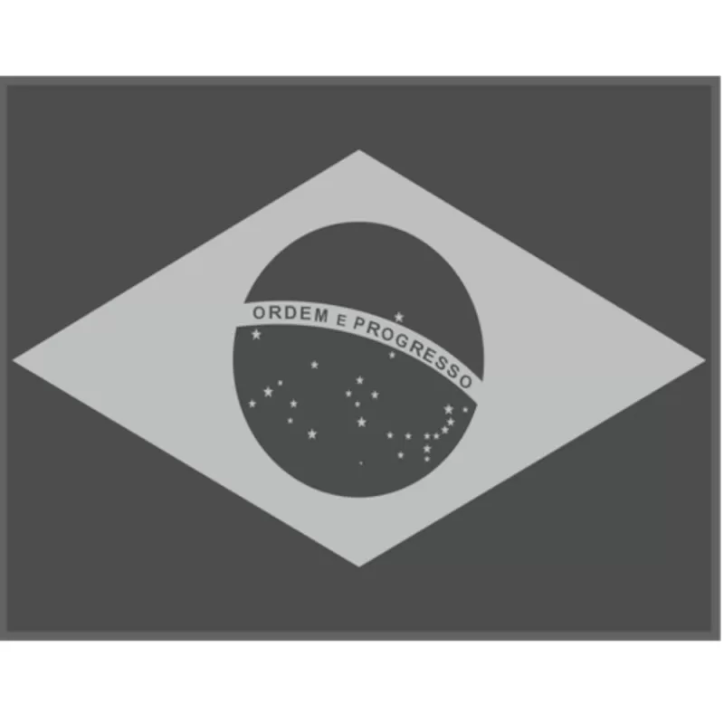 Emborrachado Bandeira do Brasil Preto com Cinza