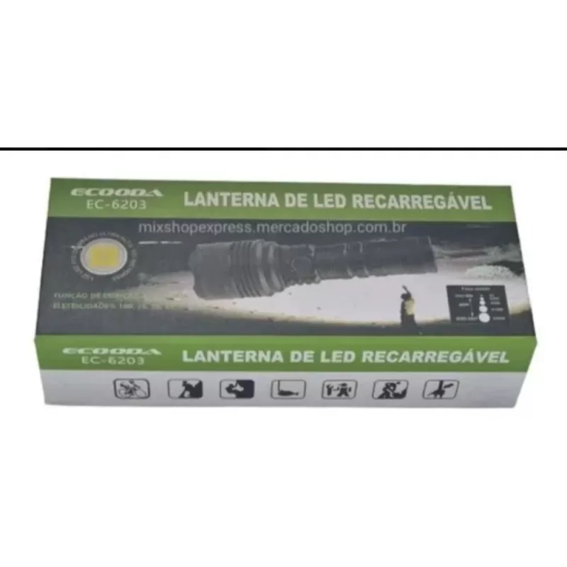 Lanterna de Led Tática Recarregável Alta Intensidade EC-6203 - Image 2