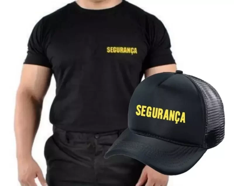 Kit Camiseta Segurança + Boné - Preto