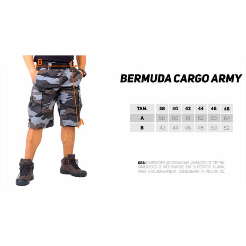 Bermuda Masculina Cargo Army RIP STOP - Desert Digital - Image 3